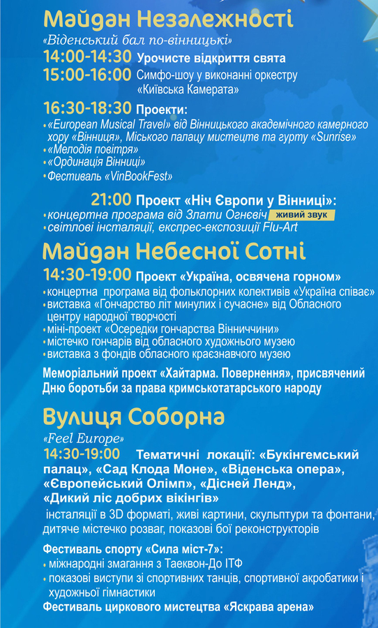 День Європи-2019 у Вінниці – організатори обіцяють нові фестивалі, тематичні проекти та незвичні фотозони