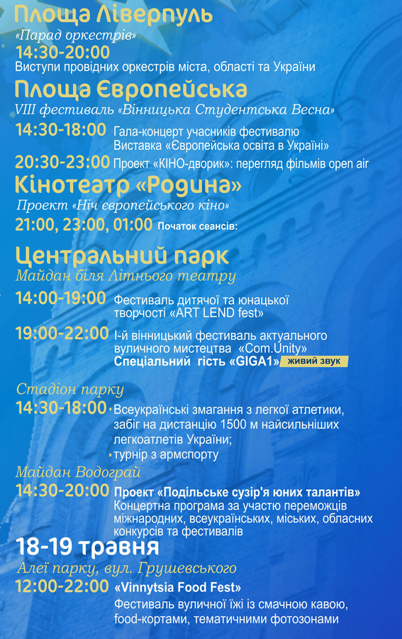 День Європи-2019 у Вінниці – організатори обіцяють нові фестивалі, тематичні проекти та незвичні фотозони